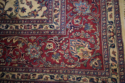 Antique Persian Lavar Kerman Rug, 8'3" x 11'10", in baby blue, burgundy, cream and ivory - photo 5