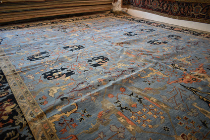 Indian Heritage Rug, 12' x 15', in baby blue, blue, ivory and navy - photo 3
