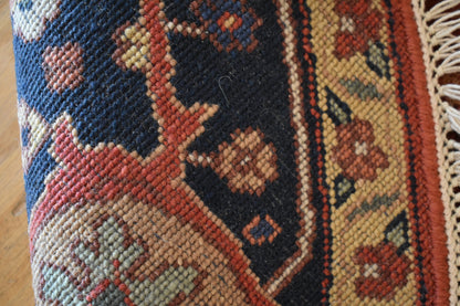 Indian Heriz Serapi Rug, 6' x 6', in brick, gold, ivory and navy - photo 6