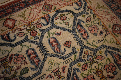 Vintage Persian Esfahan Rug, 11'4" x 12'2", in blue, green, ivory and salmon - photo 4