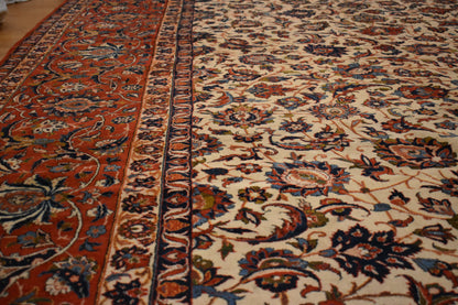 Vintage Persian Esfahan Rug, 14'4" x 22', in blue, ivory, navy and red - photo 5