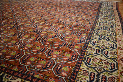 Vintage Persian Esfahan Rug, 11'4" x 12'2", in blue, green, ivory and salmon - photo 5