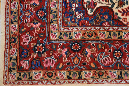 Vintage Persian Moud Rug, 6'11" x 10'5", in blue, burgundy and ivory - photo 2