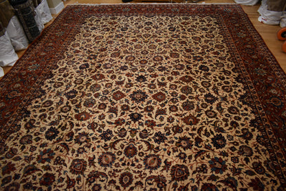 Vintage Persian Esfahan Rug, 14'4" x 22', in blue, ivory, navy and red - photo 9