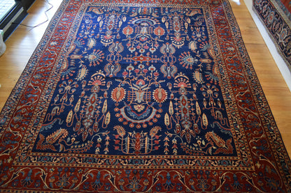 Antique Persian Tabriz Rug, 10'2" x 12'10", in beige, blue, burgundy and navy - photo 10