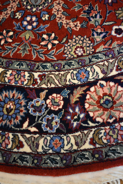 Sino Tabriz Rug, 4' x 4', in baby blue, ivory, navy and pink - photo 2
