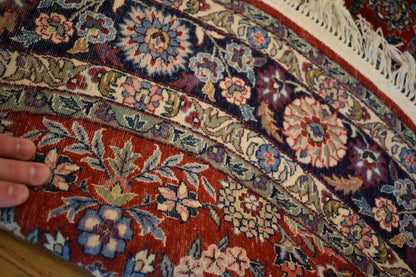 Sino Tabriz Rug, 4' x 4', in baby blue, ivory, navy and pink - photo 3