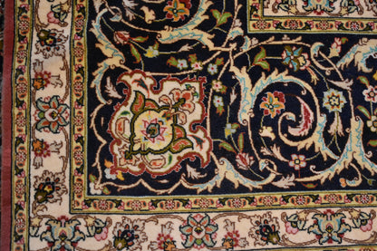 Persian Tabriz Rug with Silk, 10' x 13'1", in baby blue, ivory, navy and pink - photo 3