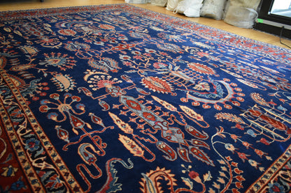 Antique Persian Tabriz Rug, 10'2" x 12'10", in beige, blue, burgundy and navy - photo 8