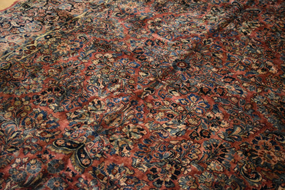 Antique Persian Sarouk Runner, 8'9" x 18'4", in blue, burgundy, gold and navy - photo 7
