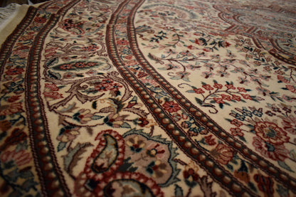 Vintage Sino Yazd Rug, 8'10" x 8'11", in baby blue, blue, gold and ivory - photo 6