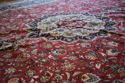 Persian Tabriz Rug with Silk, 10' x 13'1", in baby blue, ivory, navy and pink - photo 5