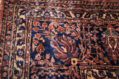 Antique Persian Sarouk Rug, 12'2" x 19'2", in burgundy, gold, navy and pink - photo 2