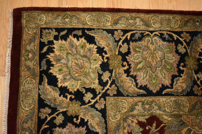 Vintage Indian Agra Jaipur Rug, 10' x 13'9", in black, burgundy, gold and red - photo 2