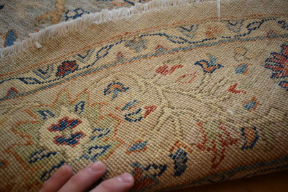 Afghan Zigler Mohal Rug, 5'9" x 5'10", in baby blue, grey, navy and orange - photo 4
