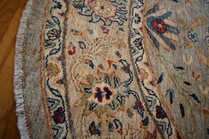 Afghan Zigler Mohal Rug, 5'9" x 5'10", in baby blue, grey, navy and orange - photo 5
