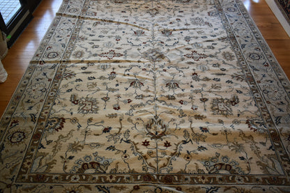 Indian Kashan Rug, 10' x 14', in blue and ivory - photo 3
