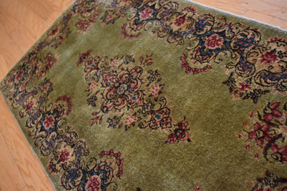 Antique Persian Kerman Rug, 2' x 3'10", in blue, green, pink and pistachio - photo 5