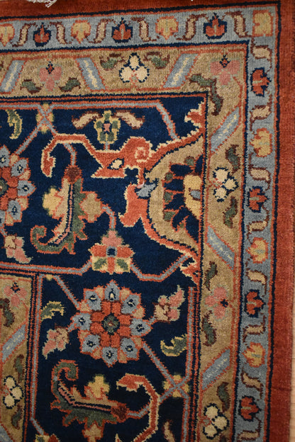 Indian Heriz Serapi Rug, 11'8" x 17'9", in baby blue, beige, brick and navy - photo 3