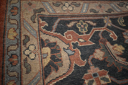 Indian Heriz Serapi Rug, 11'8" x 17'9", in baby blue, beige, brick and navy - photo 4