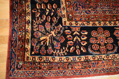 Antique Persian Sarouk Mohjaran Rug, 11'6" x 24'4", in blue, burgundy, navy and red - photo 3