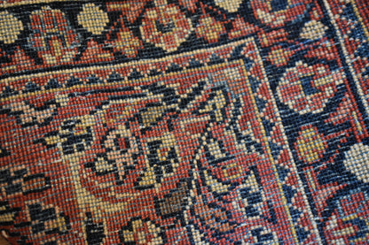 Antique Persian Sarouk Rug, 2'3" x 4', in blue, navy, red and salmon - photo 3
