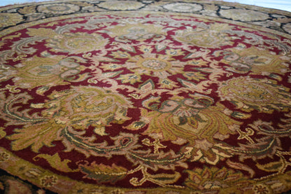 Indian Agra Jaipur Rug, 6' x 6', in black, burgundy and gold - photo 4