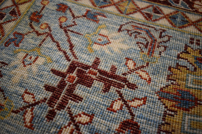 Afghan Serapi Rug, 9'2" x 11'9", in ivory, red and yellow - photo 4