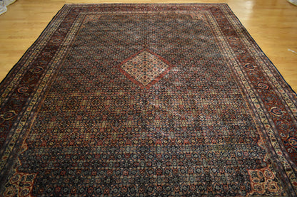 Antique Persian Gazvin Rug, 9'5" x 12'8", in blue, burgundy, ivory and navy - photo 8