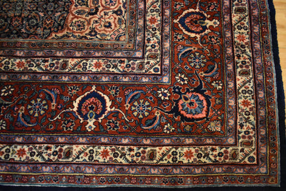 Antique Persian Gazvin Rug, 9'5" x 12'8", in blue, burgundy, ivory and navy - photo 5
