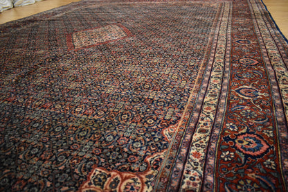 Antique Persian Gazvin Rug, 9'5" x 12'8", in blue, burgundy, ivory and navy - photo 10
