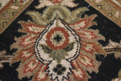 Indian Agra Jaipur Rug, 10'1" x 14', in black, green and red - photo 3