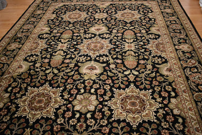 Indian Agra Jaipur Rug, 10'1" x 14', in black, green and red - photo 4