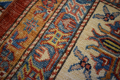 Pakistani Kazak Rug, 9'2" x 11'9", in blue, ivory and ruby - photo 3