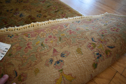 Vintage Persian Kerman Rug, 2' x 4'2", in baby blue, cream, pink and pistachio - photo 3