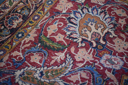 Antique Persian Kashan Rug, 8'10" x 13'1", in baby blue, blue, burgundy and navy - photo 3