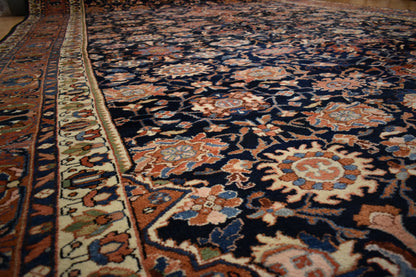 Antique Persian Malayer Rug, 12' x 24', in blue, brick, ivory and navy - photo 6