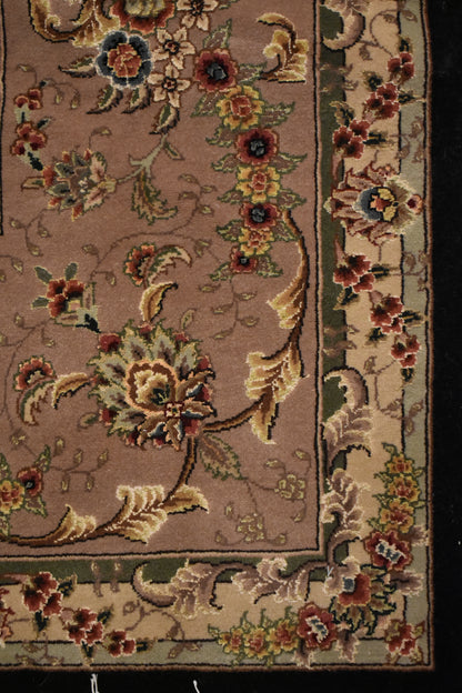 Sino Tabriz Rug with Silk, 10' x 14', in black, pink and pistachio - photo 3