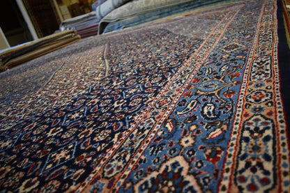 Vintage Persian Moud Rug, 8'5" x 11'5", in blue, ivory and navy - photo 6