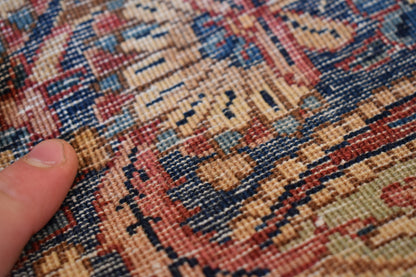 Antique Persian Kerman Lavar Rug, 11'9" x 21'7", in baby blue, blue, ivory and pink - photo 3