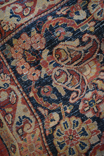 Antique Persian Sarouk Rug, 12'1" x 16'8", in burgundy, gold, navy and red - photo 4