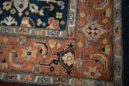 Indian Karajh Rug, 9' x 11'9", in brick, camel, ivory and navy - photo 2