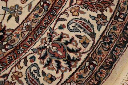 Sino Kashan Rug, 6' x 6', in burgundy, cream, green and yellow - photo 3
