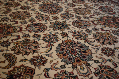 Sino Kashan Rug, 6' x 6', in burgundy, cream, green and yellow - photo 4