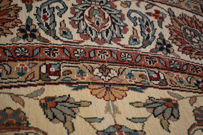 Sino Kashan Rug, 6' x 6', in burgundy, cream, green and yellow - photo 5