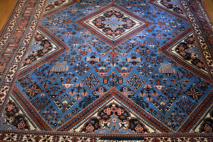 Antique Persian Maymay Rug, 8'11" x 11'9", in black, blue, ivory and rust - photo 2