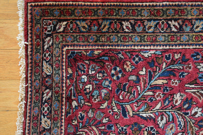 Antique Persian Sarouk Rug, 2'7" x 4'11", in ivory, navy and red - photo 3