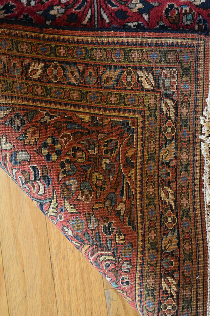 Antique Persian Sarouk Rug, 2'7" x 4'11", in ivory, navy and red - photo 4