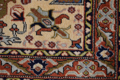Vintage Persian Tabriz Rug, 2'3" x 3'7", in navy, olive and rust - photo 2