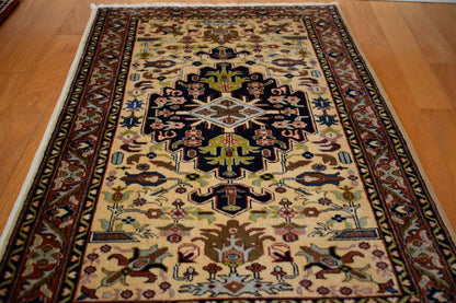 Vintage Persian Tabriz Rug, 2'3" x 3'7", in navy, olive and rust - photo 4
